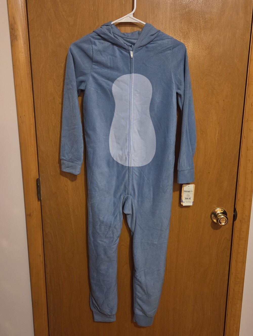 Disney Stitch Girl's One-Piece Pajamas with Hood, Size L(10/12). NEW